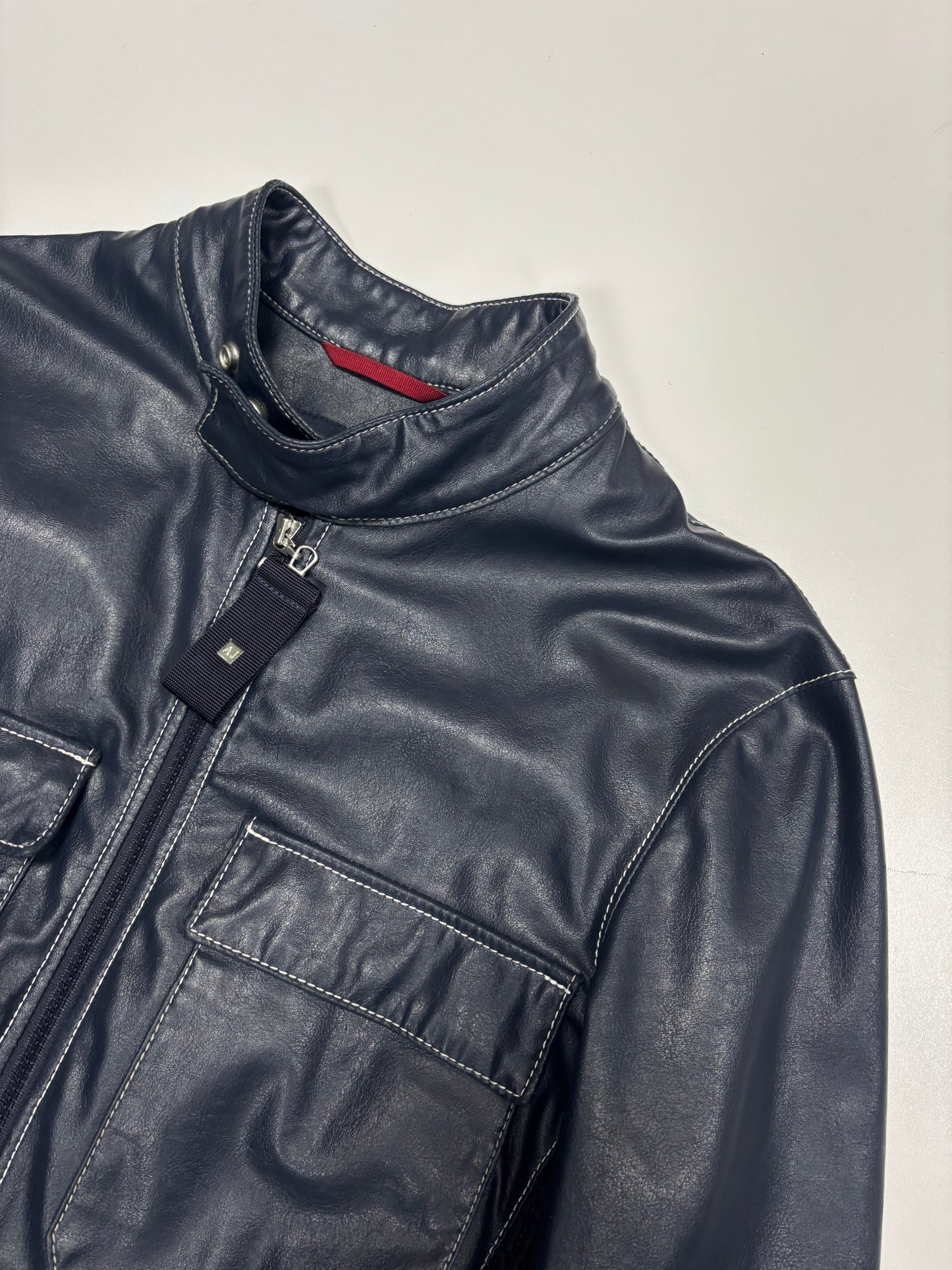 Armani Jeans Biker Leather Jacket (L)