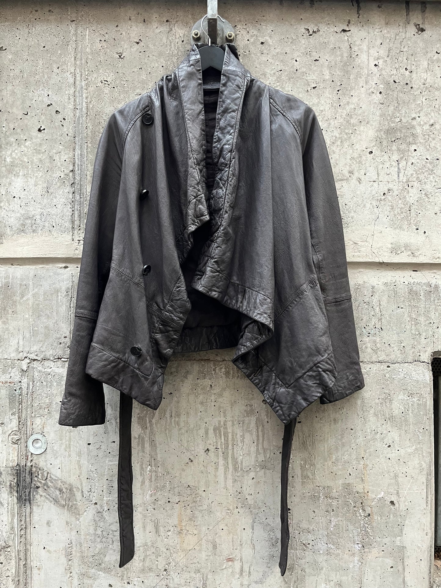 All Saints Asymmetrical Leather Jacket (S)