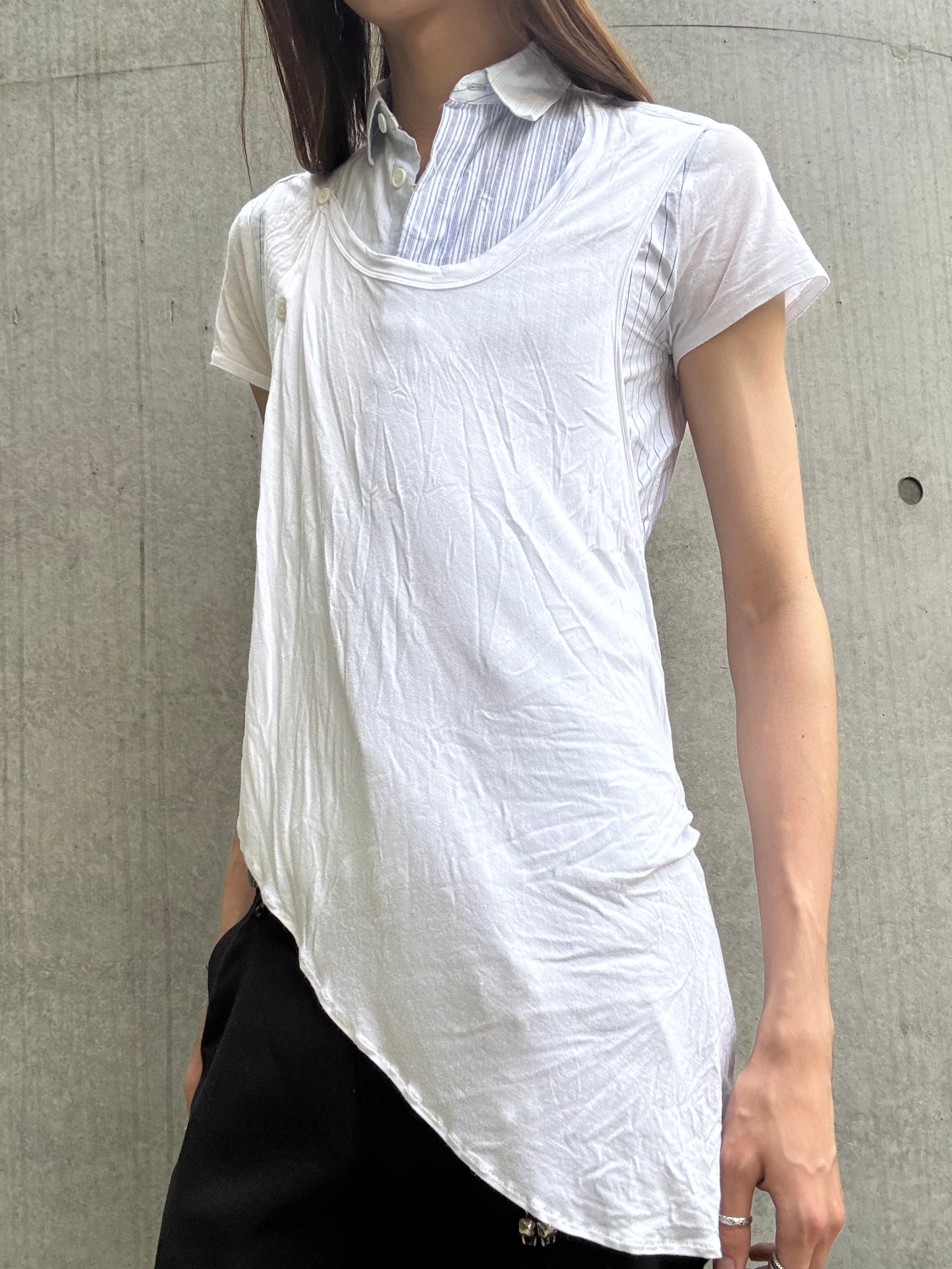 Y‘s by Yohji Yamamoto Multilayered Shortsleeve Button Up (S)