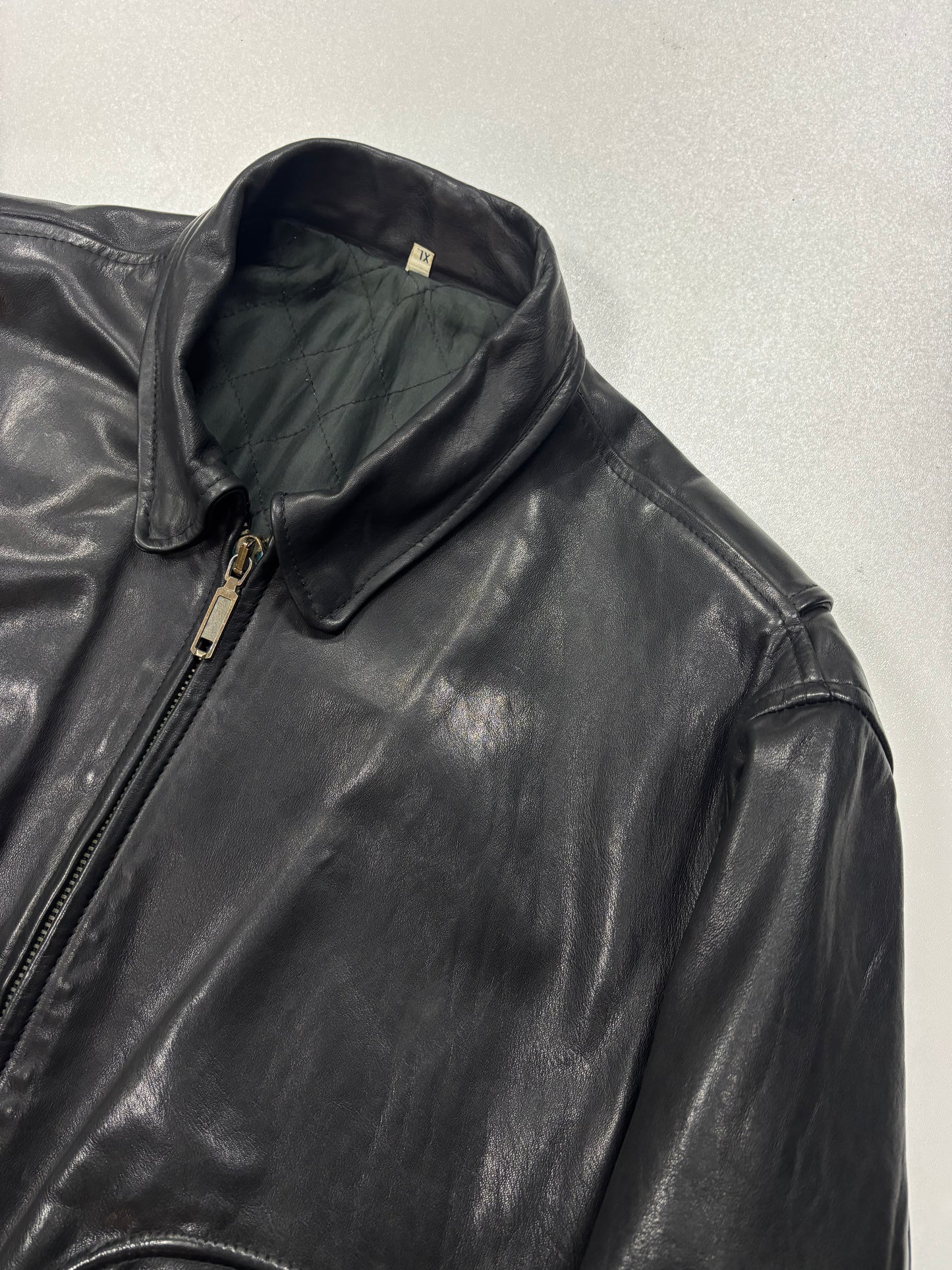 90’s Cowhide Biker Leather Jacket (XL)