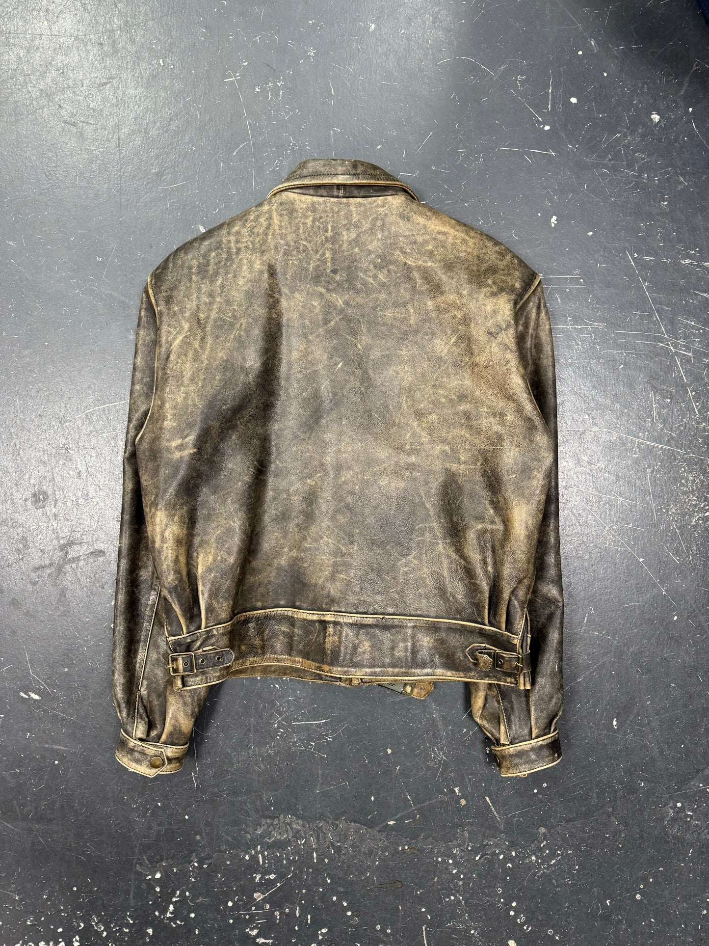 Vintage Faded Leather Jacket (M)