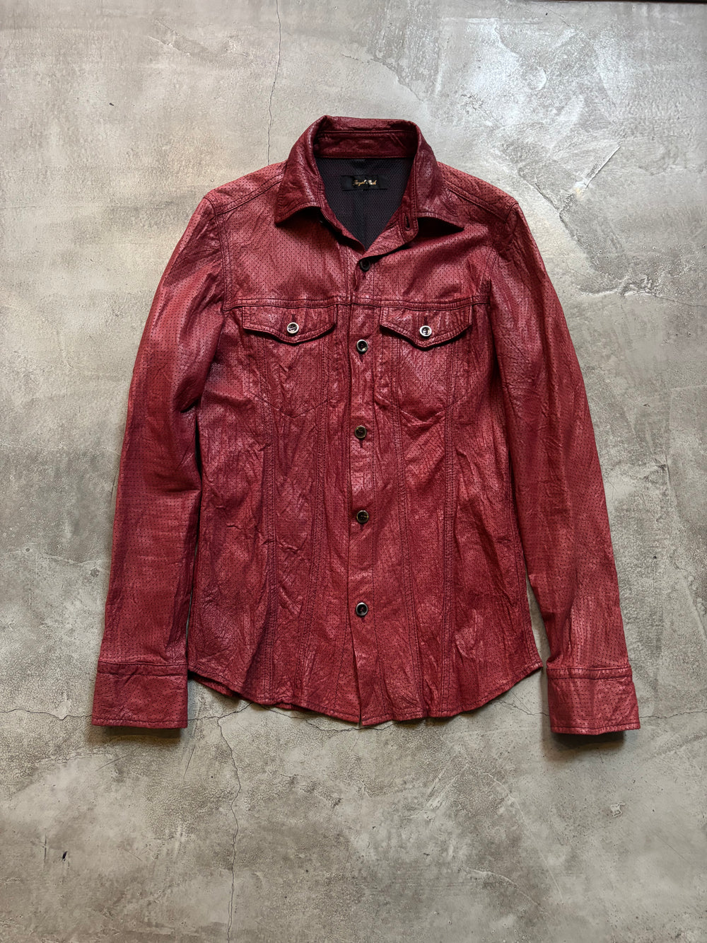 Royal Flash Perforated Leather Shirt (S)