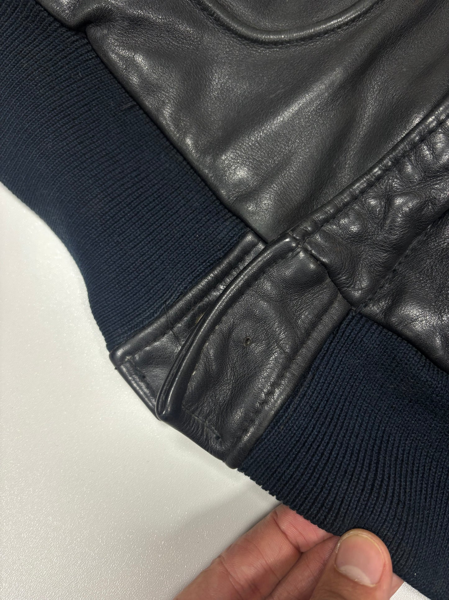 Chevignon Aviator Bomber Leather Jacket (XL)