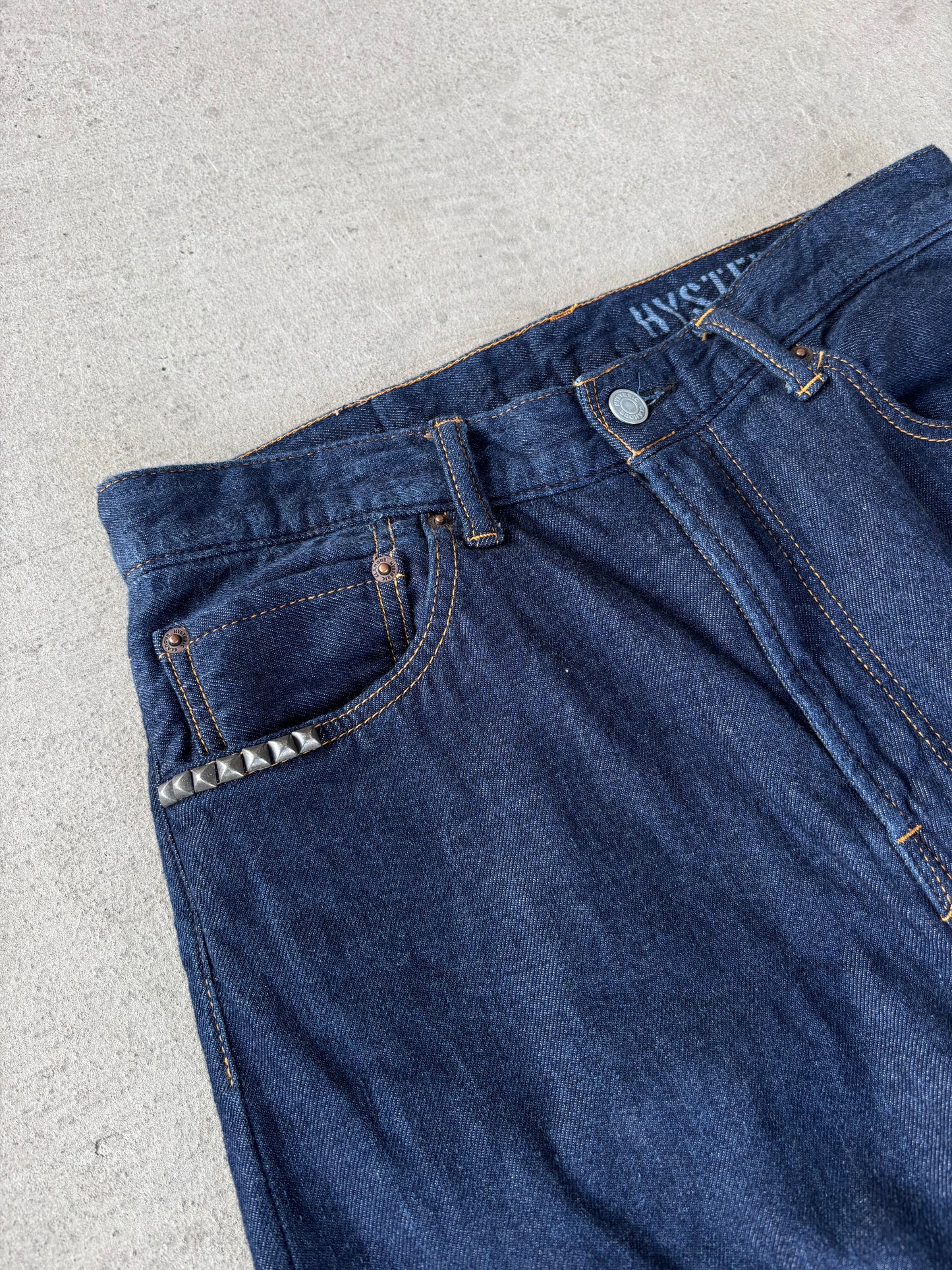 Hysteric Glamour Indigo Studded Baggy Denim (30)