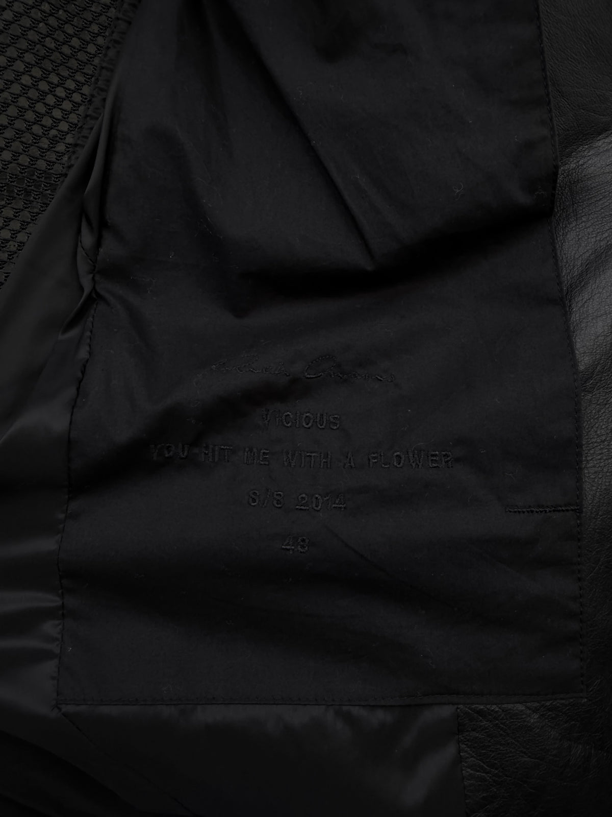 SS/14 Rick Owens "Vicious" Leather Biker Jacket (Size 48)