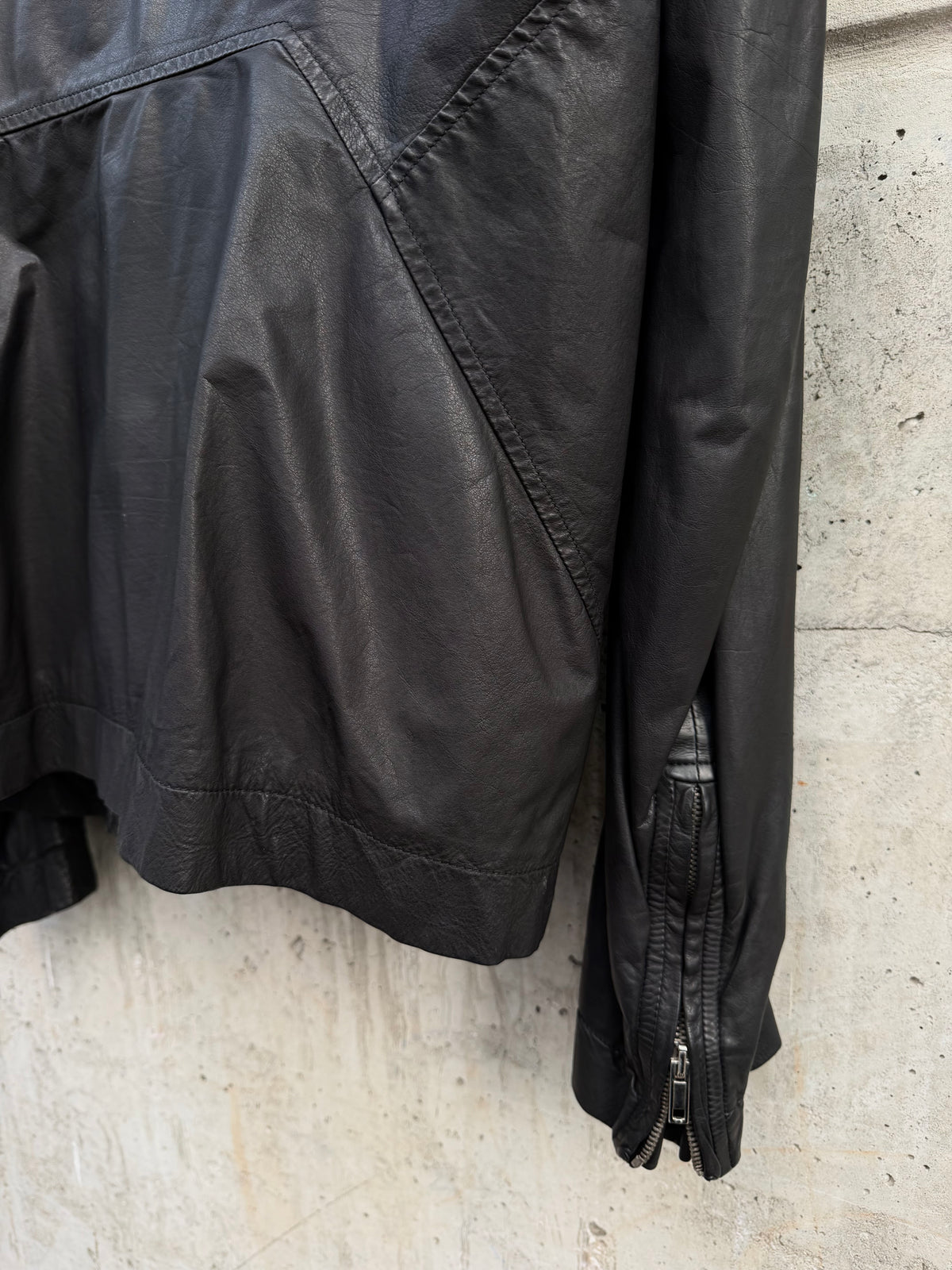AW/11 Rick Owens Mollino Asymmetric Calfskin Leather Jacket (52)