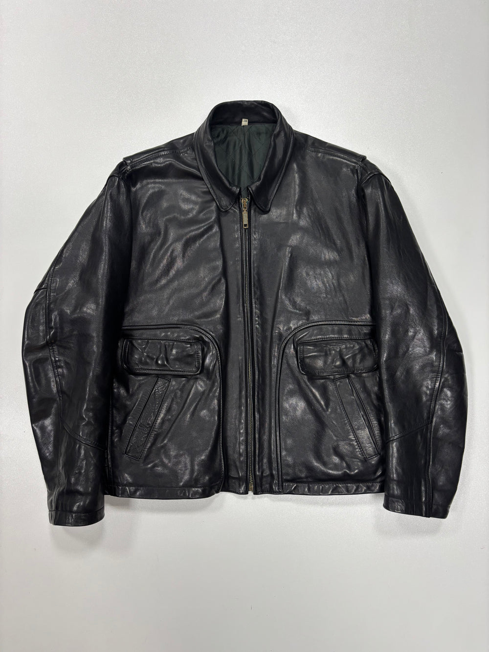 90’s Cowhide Biker Leather Jacket (XL)