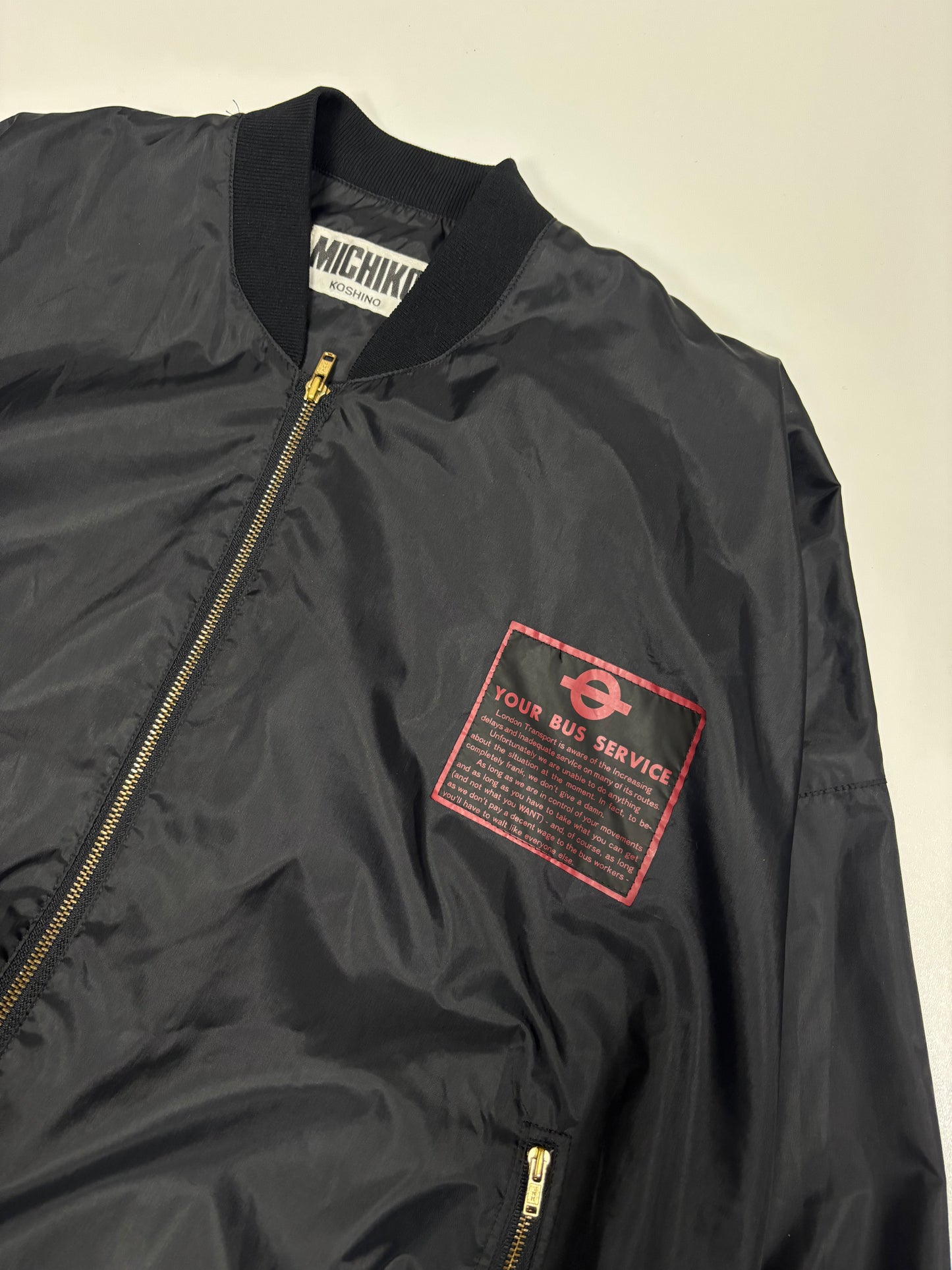 Michiko Koshino Cropped Nylon Bomber Jacket (M)