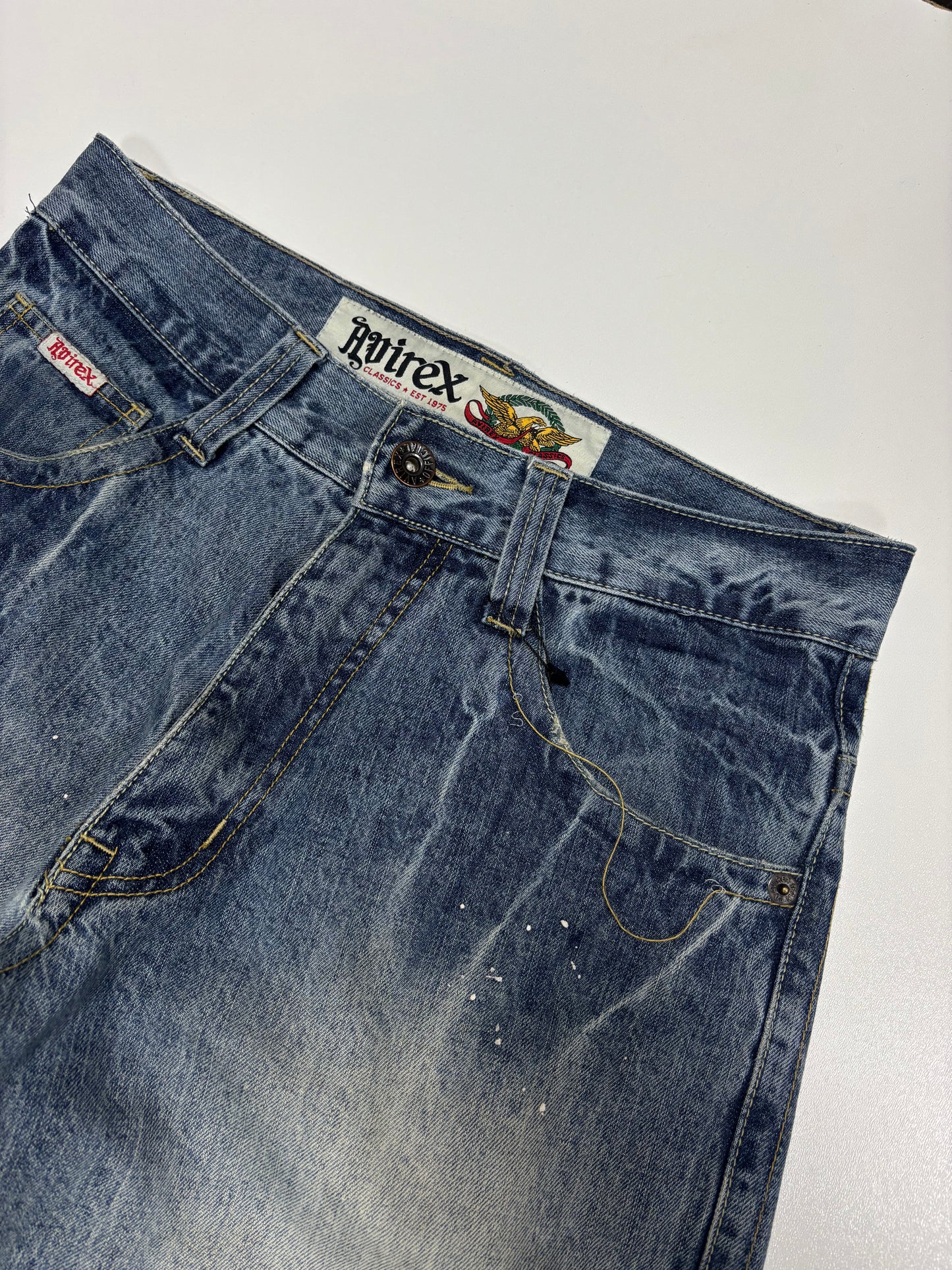 Avirex Distressed Whisker Jeans (32/30)