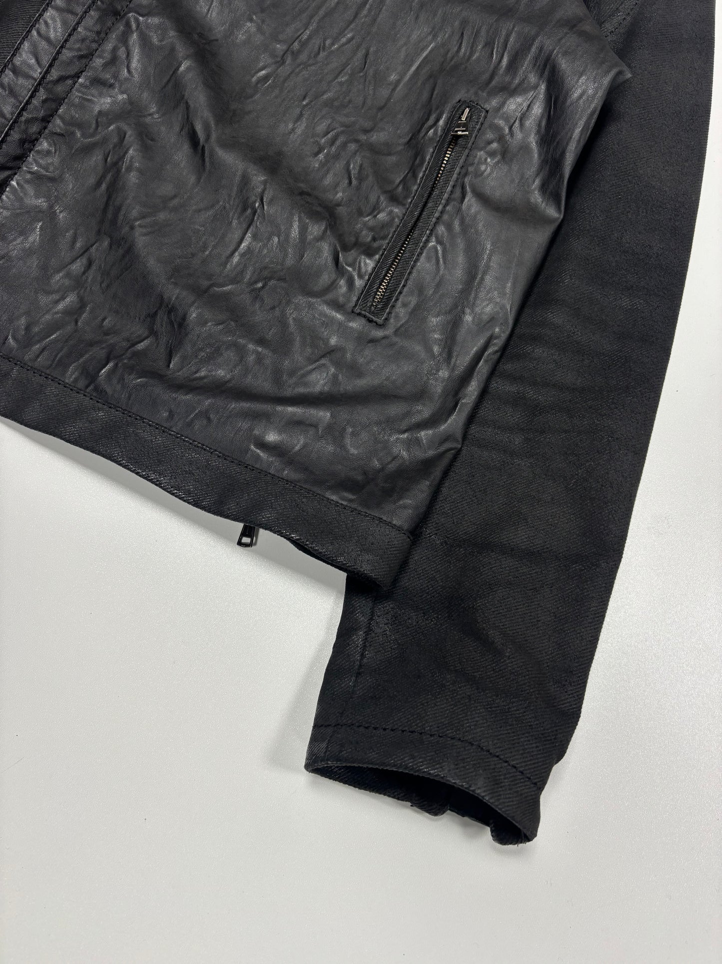 Andrew Mackenzie Waxed Cotton Asymmetrical Collar (L)