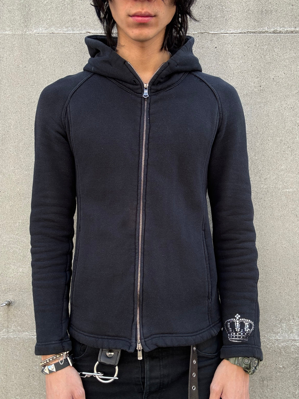 Roar Guns Studded Raglan Zip Hoodie (L)