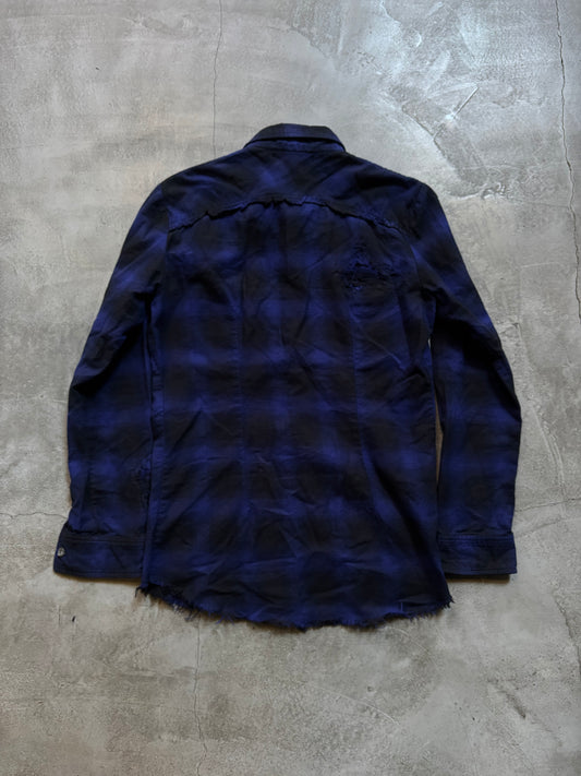 14th Addiction Distressed Checkered Shirt (S)