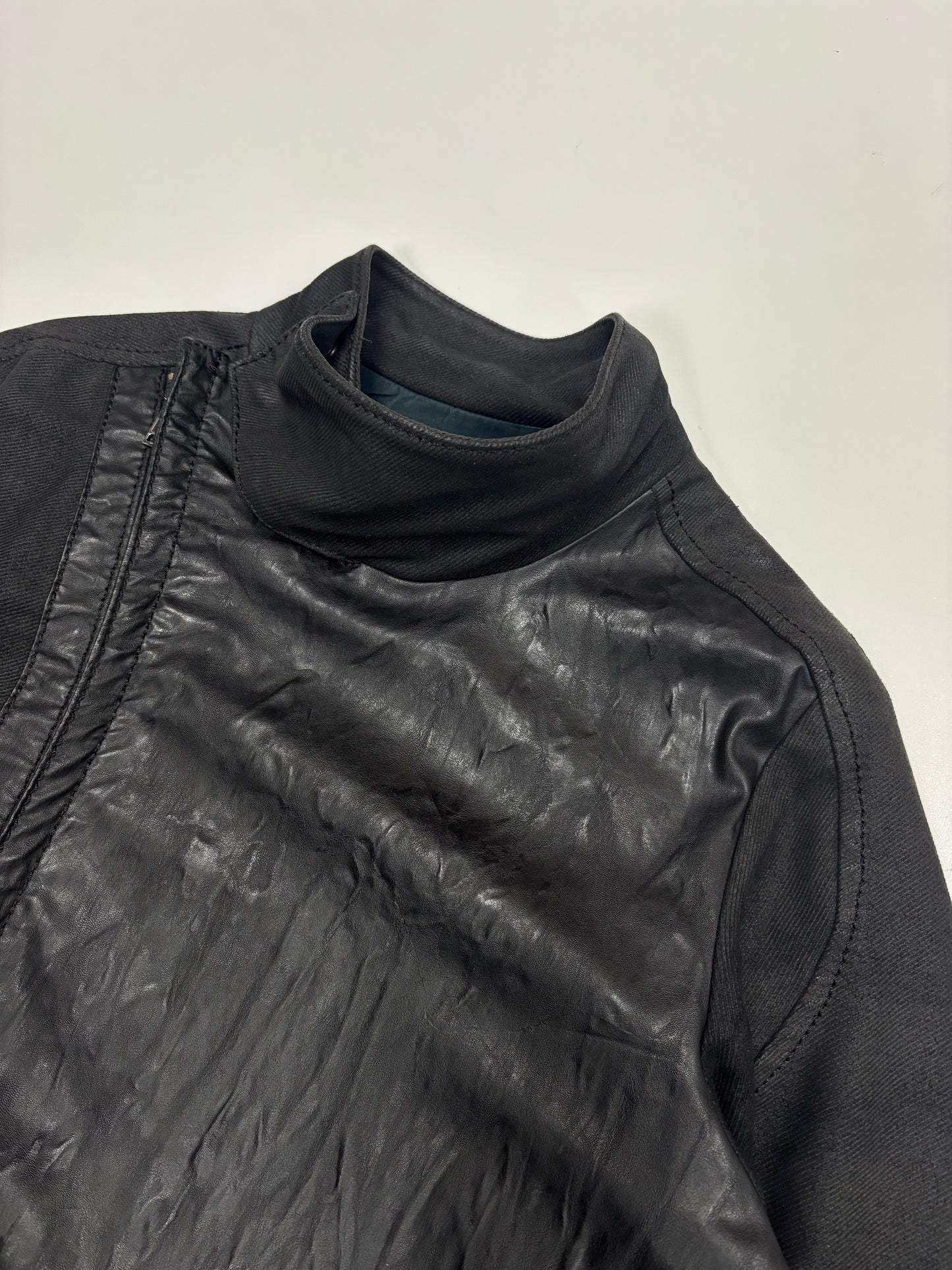 Andrew Mackenzie Waxed Cotton Asymmetrical Collar (L)