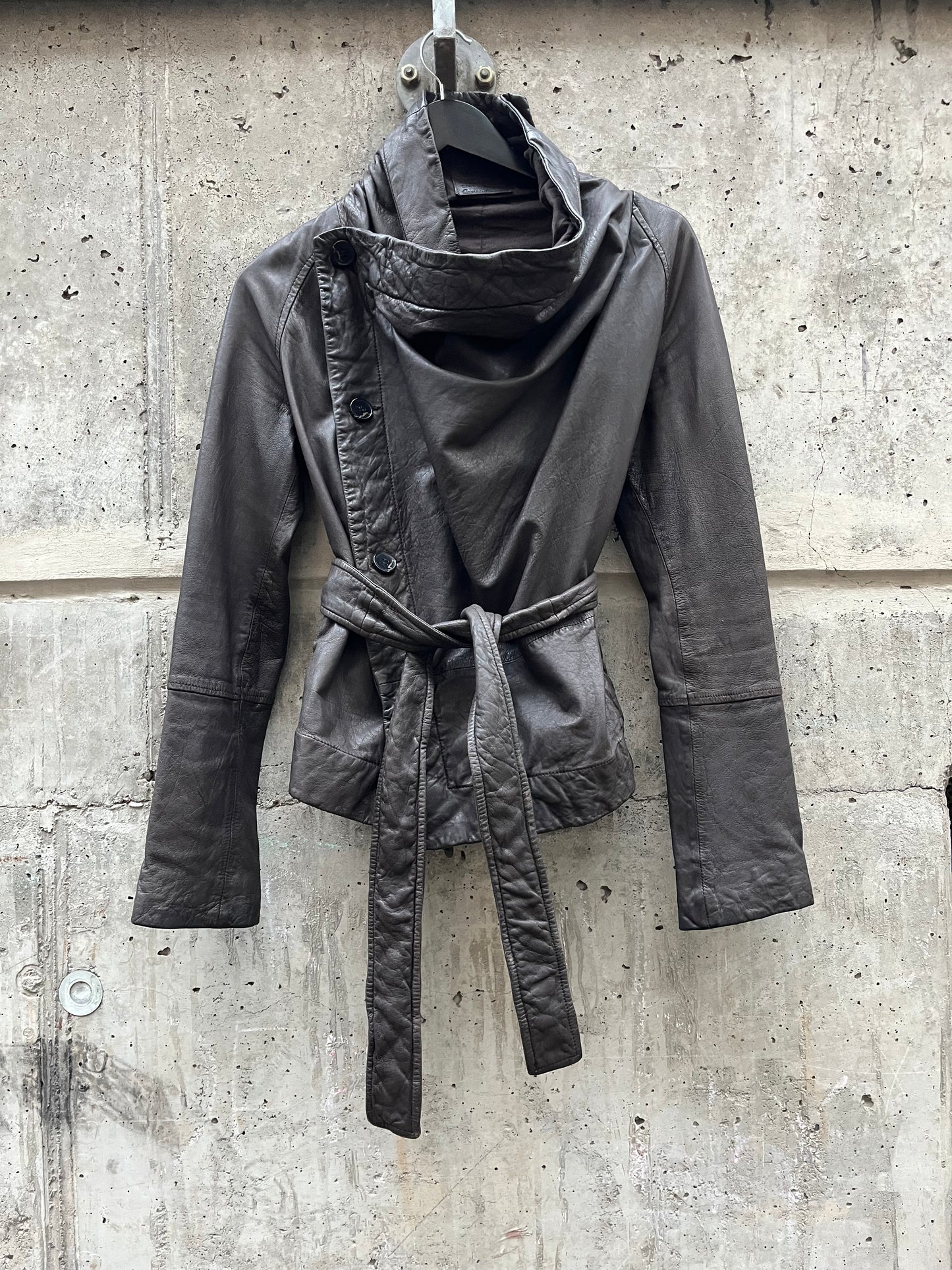 All Saints Asymmetrical Leather Jacket (S)