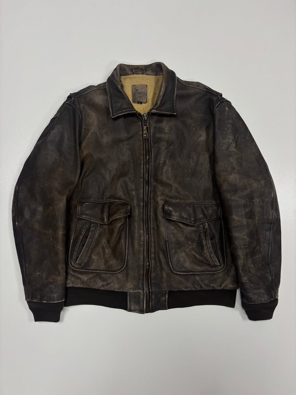 Hein Gericke Faded Brown Leather Jacket (XL)