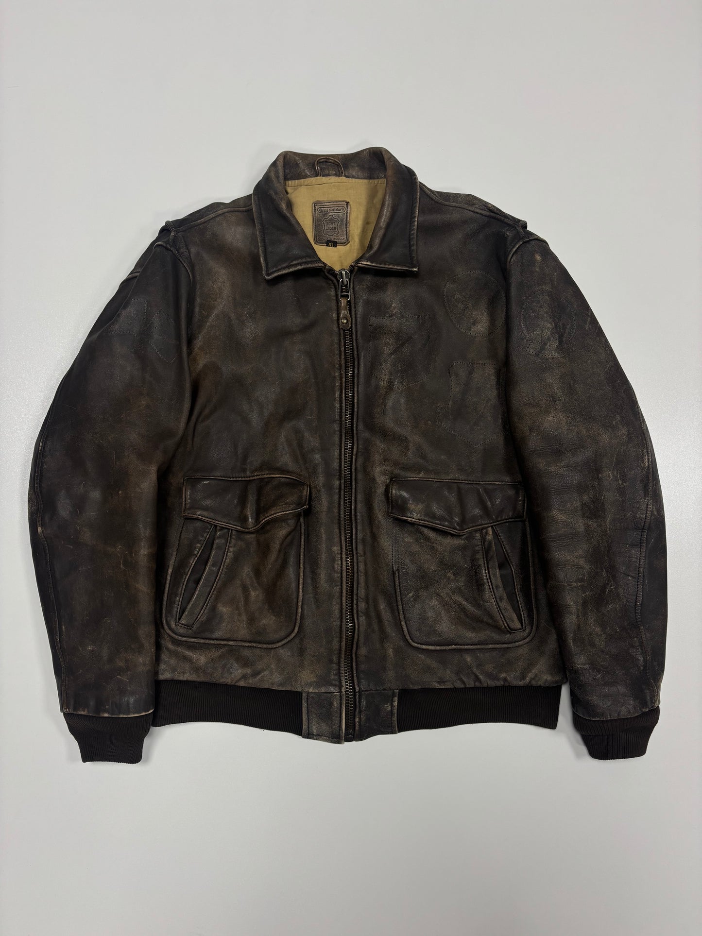 Hein Gericke Faded Brown Leather Jacket (XL)