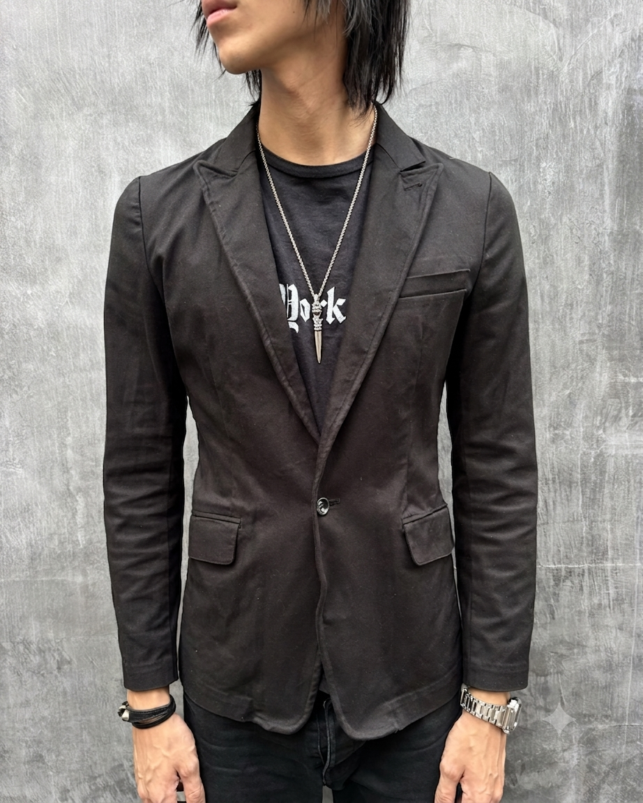 SS/08 Maniac Works Velvet Printed Skull Blazer (M)