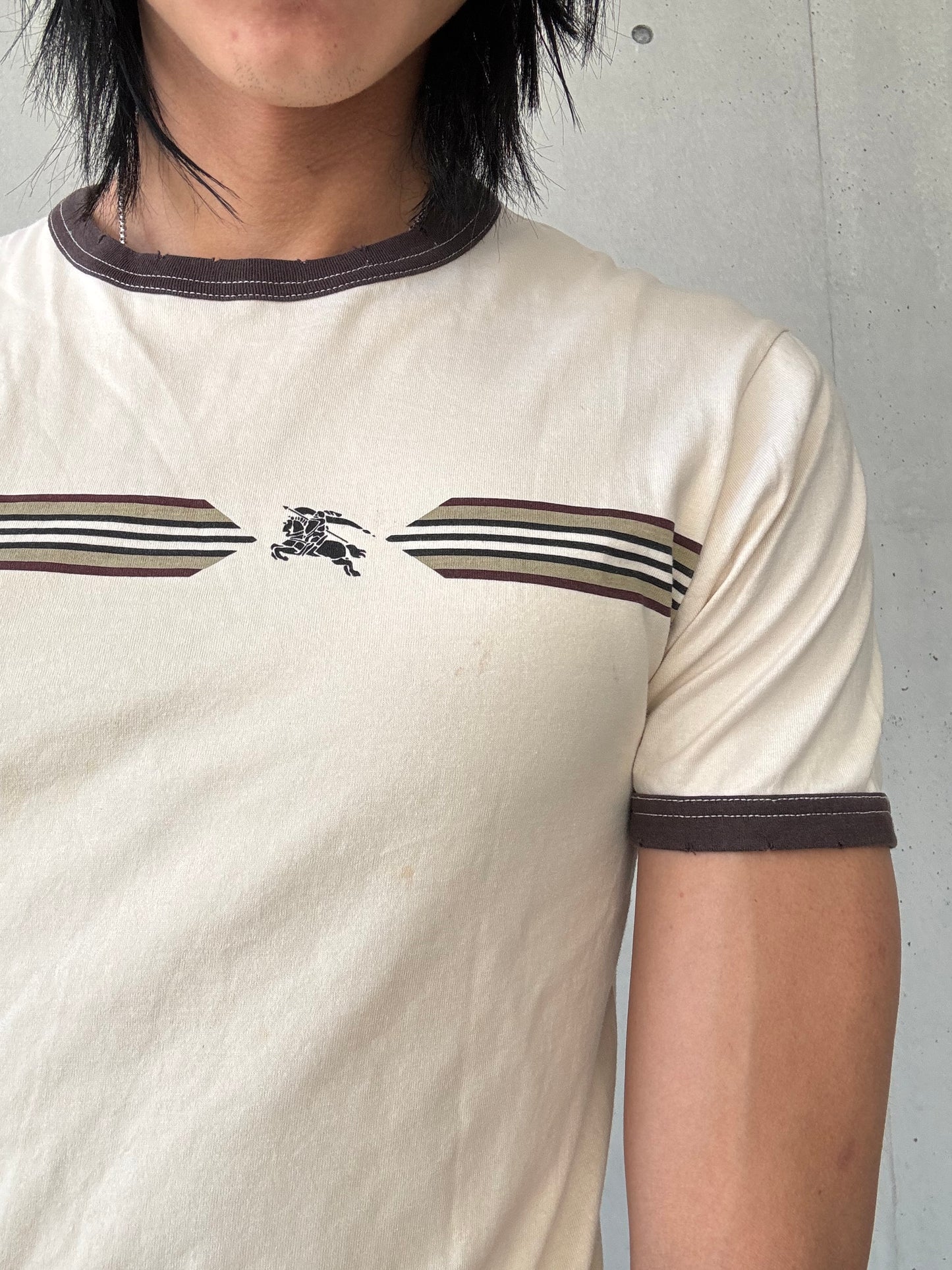 Burberry Black Label Distressed Neck Ringer Tee (2)
