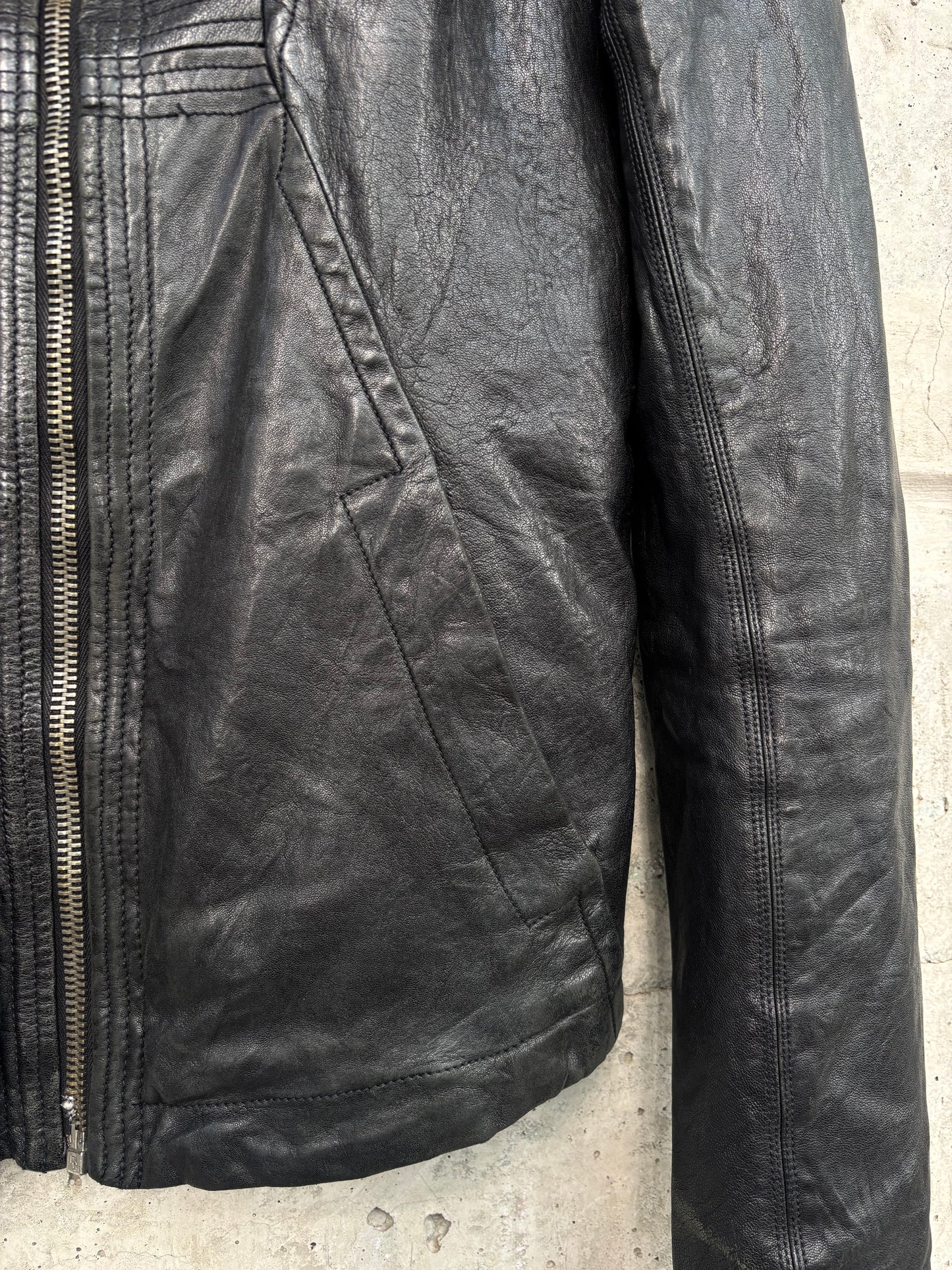 AW/08 Rick Owens Maga High-Neck Leather Jacket (46)