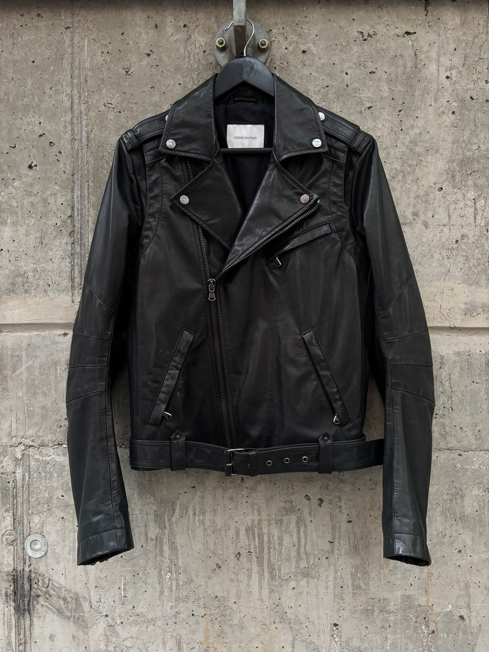 SS/13 Pierre Balmain Biker Leather Jacket (48)