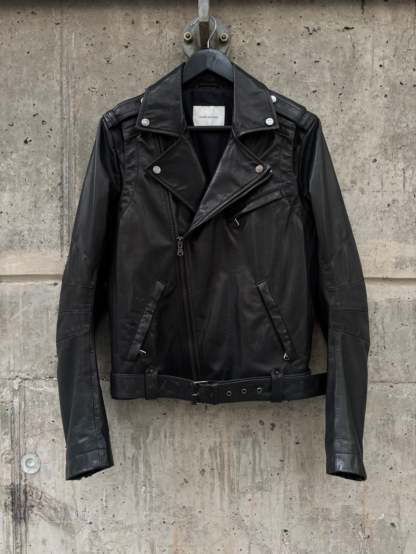 SS/13 Pierre Balmain Biker Leather Jacket (48)