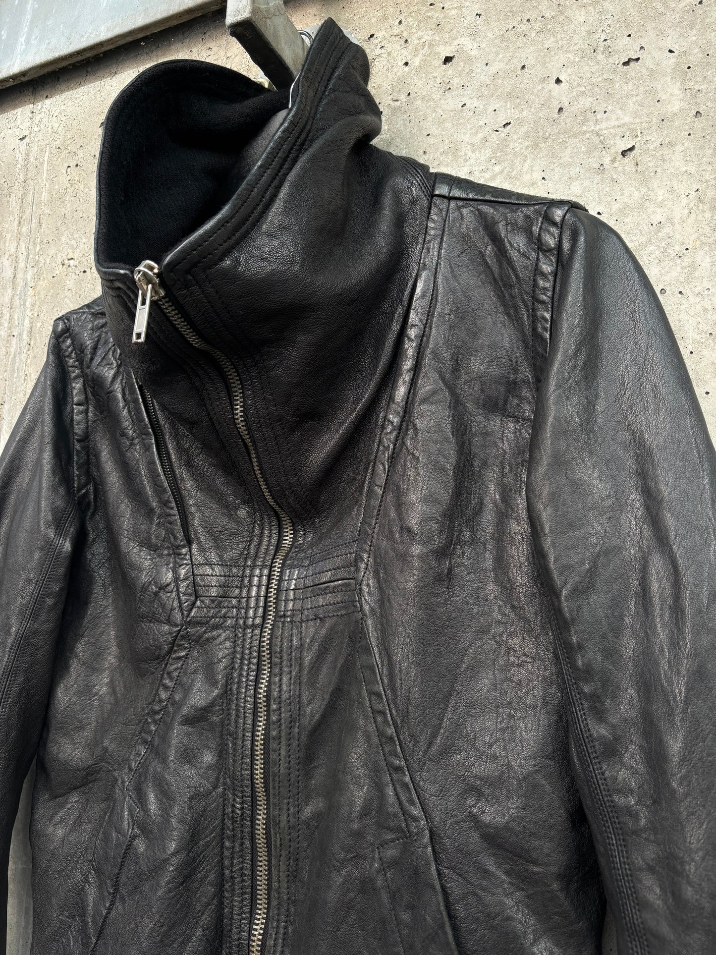AW/08 Rick Owens Maga High-Neck Leather Jacket (46)