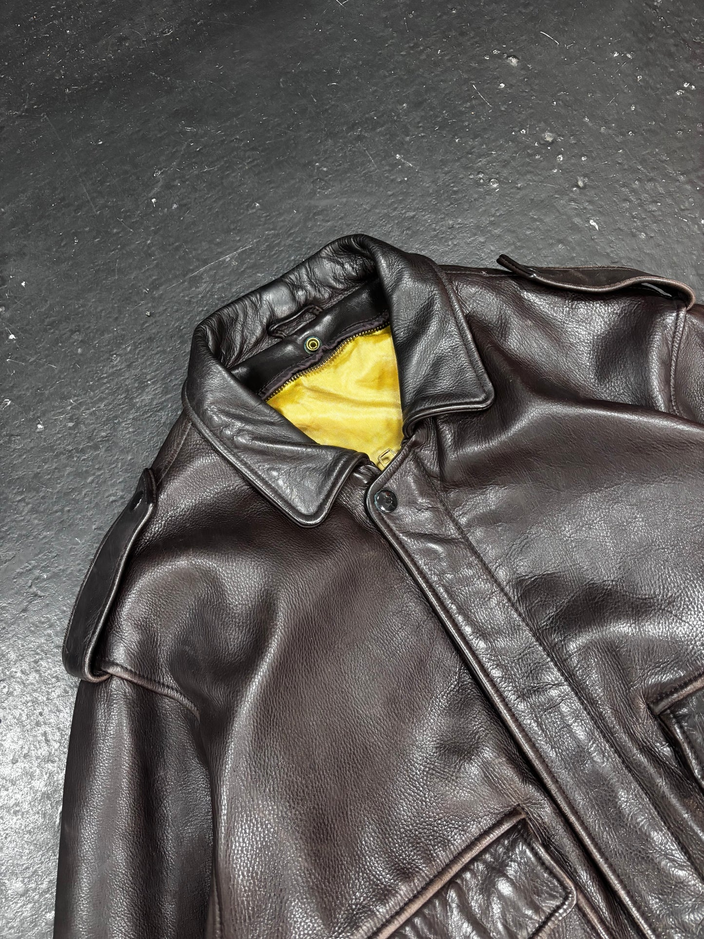 Aviator Bomber Leather Jacket (M)
