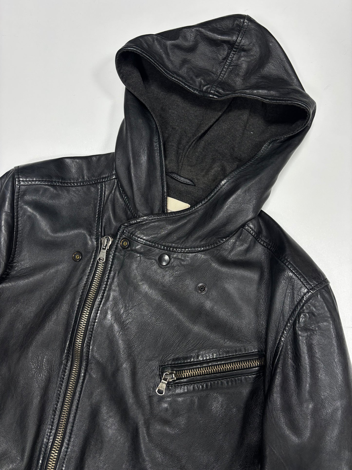 Mauro Gifroni Tight Fit Asymmetrical Leather Jacket (M)