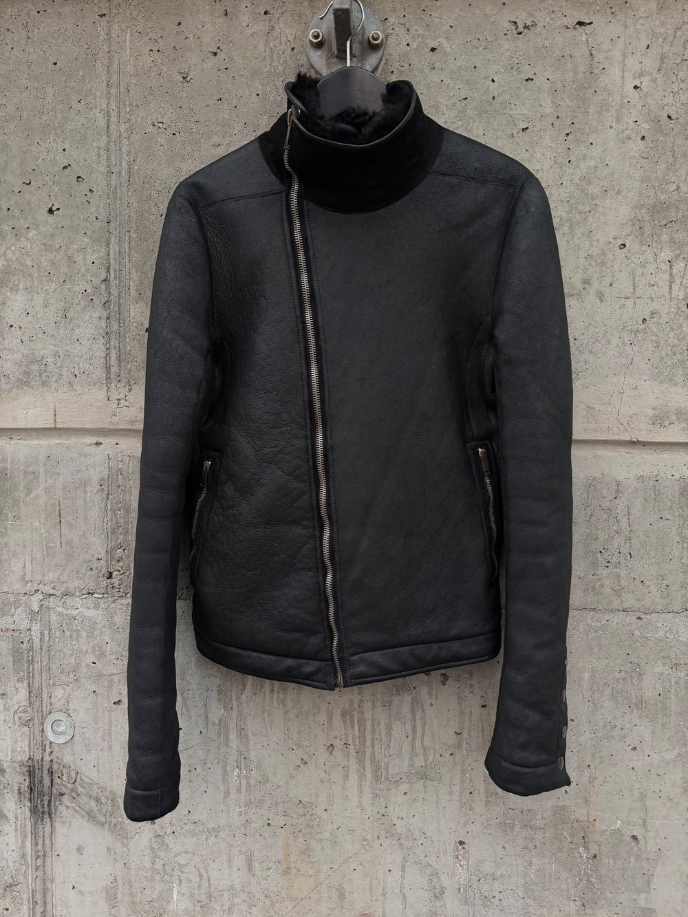 AW/13 „Plinth“ Rick Owens Shearling Leather Jacket (46)