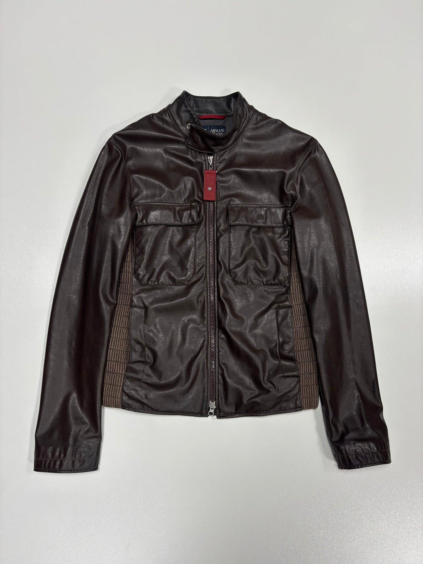 Armani Jeans Biker Leather Jacket (M)