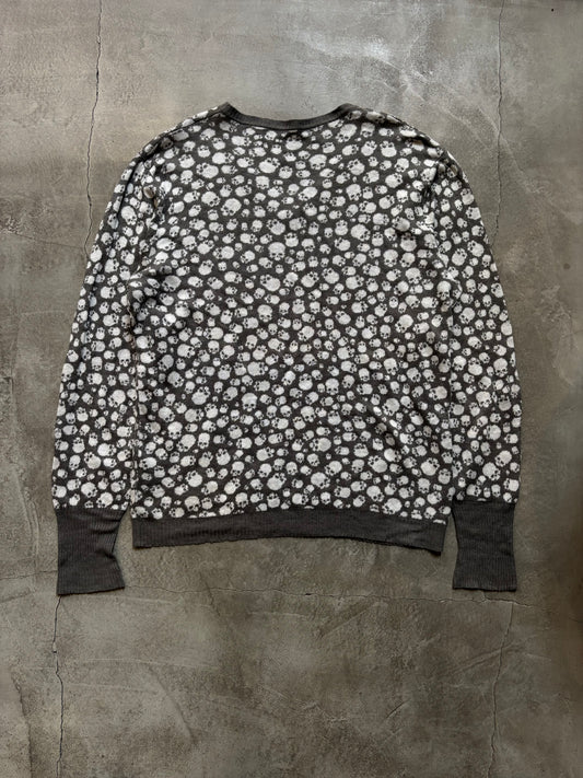 Japanese V-Neck Skull Sweater (M)