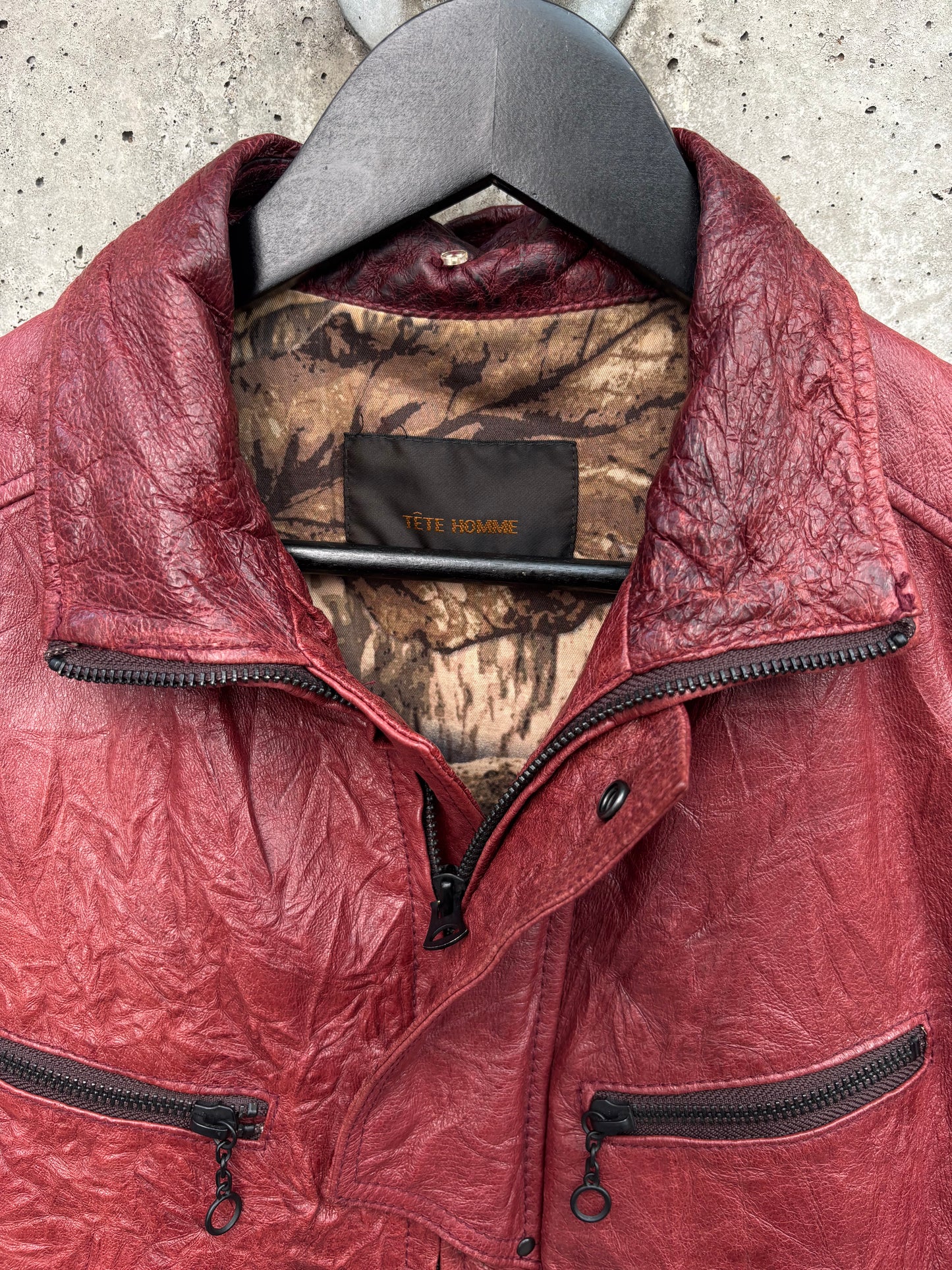 Tete Homme Red Rider Leather Jacket (S)