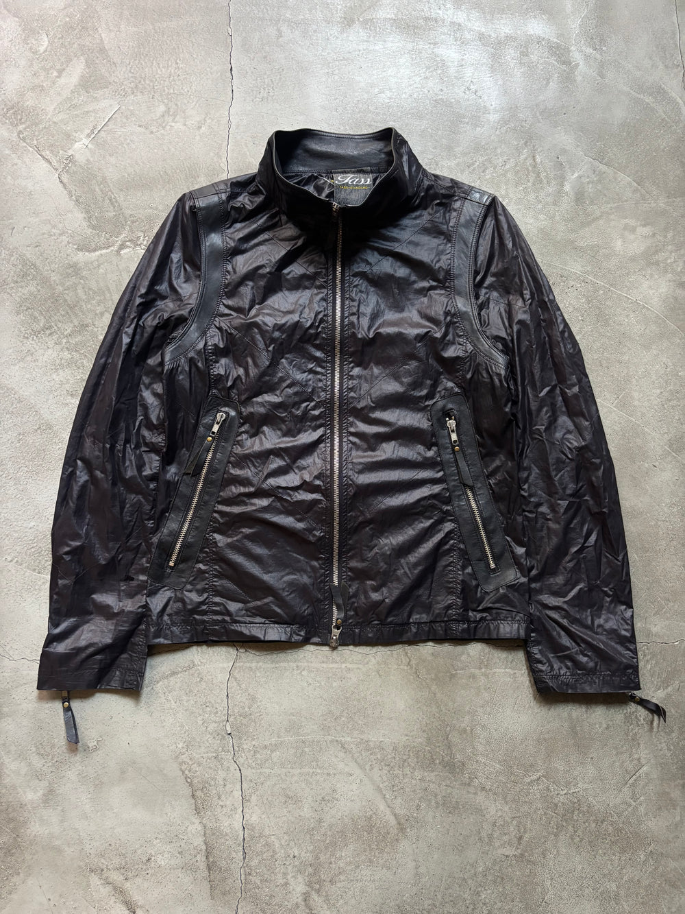 NO ID Leather Detailed Nylon Rider Jacket (S)
