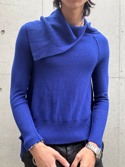 Ý’s by Yohji Yamamoto Asymmetrical Collar Raglan Sweater (2)