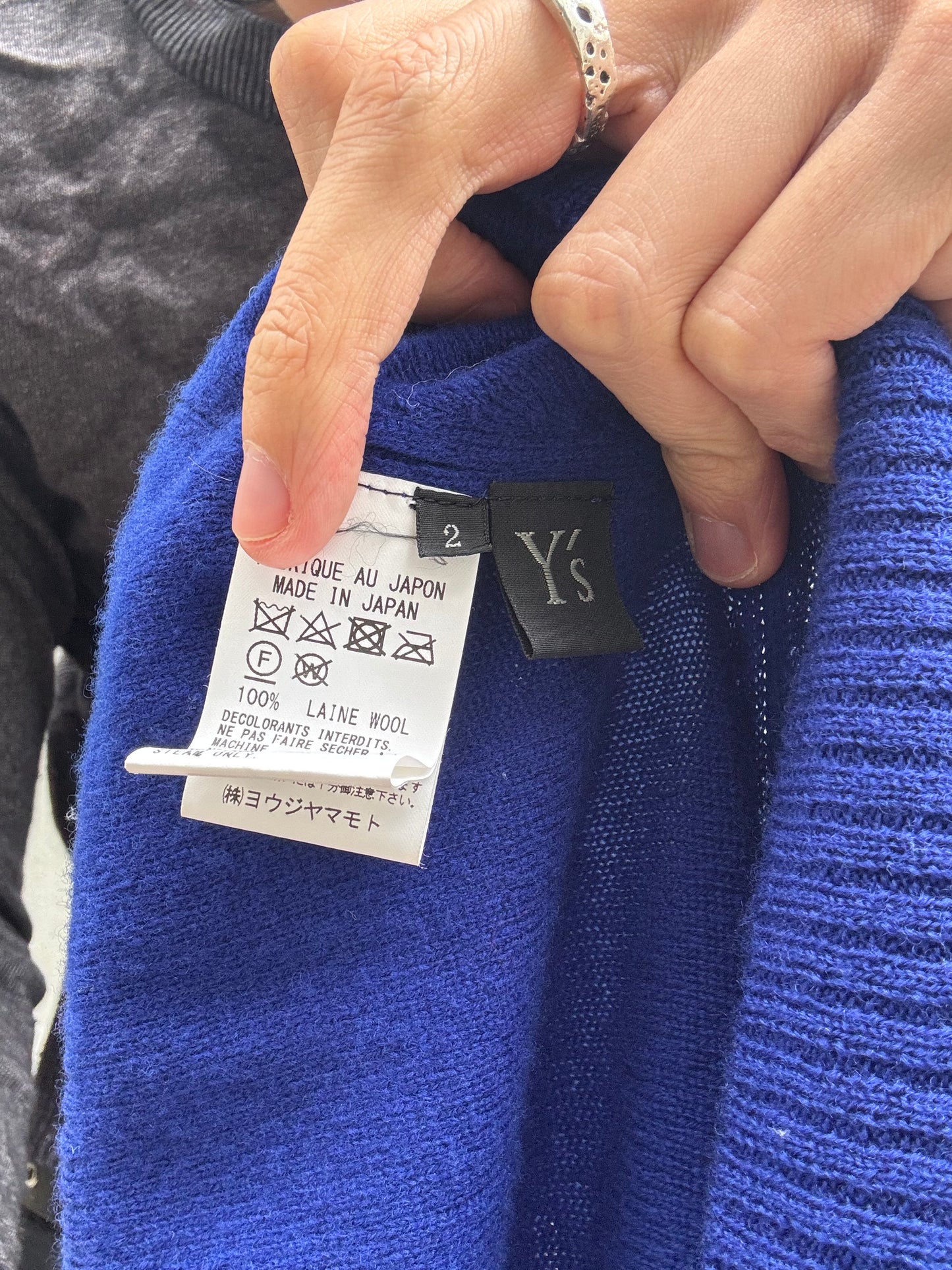 Ý’s by Yohji Yamamoto Asymmetrical Collar Raglan Sweater (2)