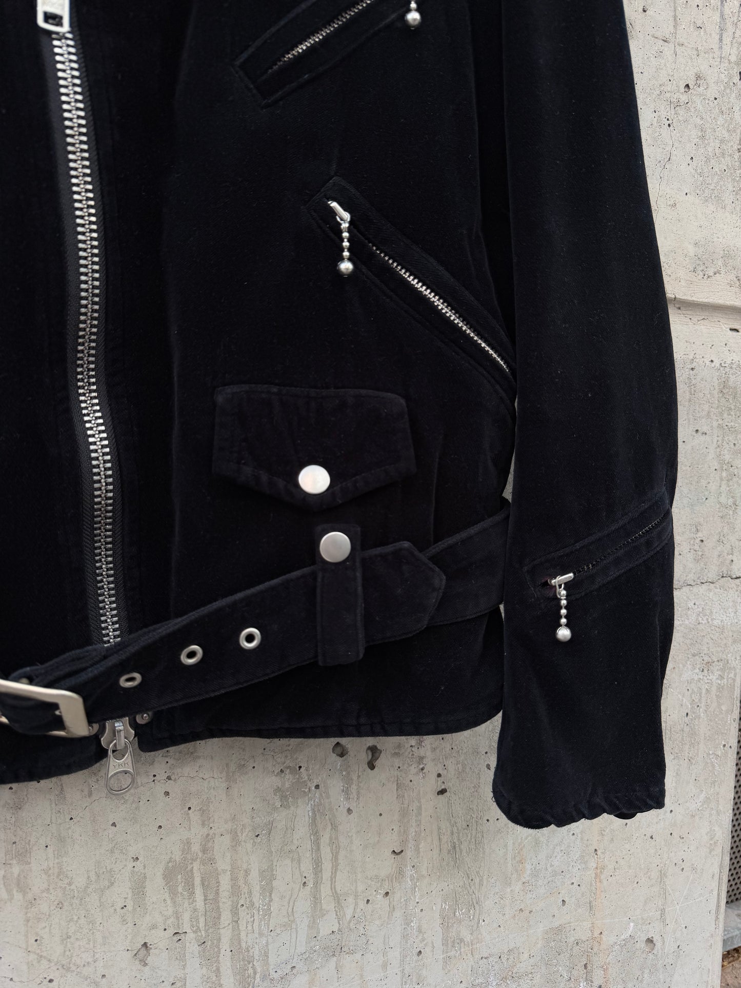 AW/2007 Junya Watanabe Velvet Perfecto Biker Jacket (S)