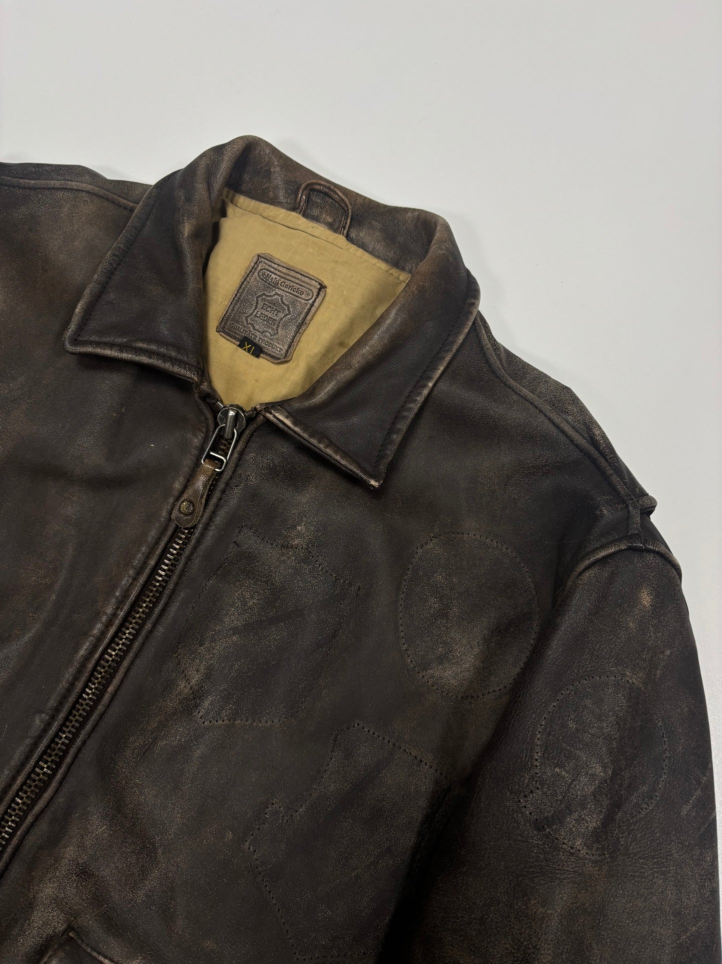 Hein Gericke Faded Brown Leather Jacket (XL)