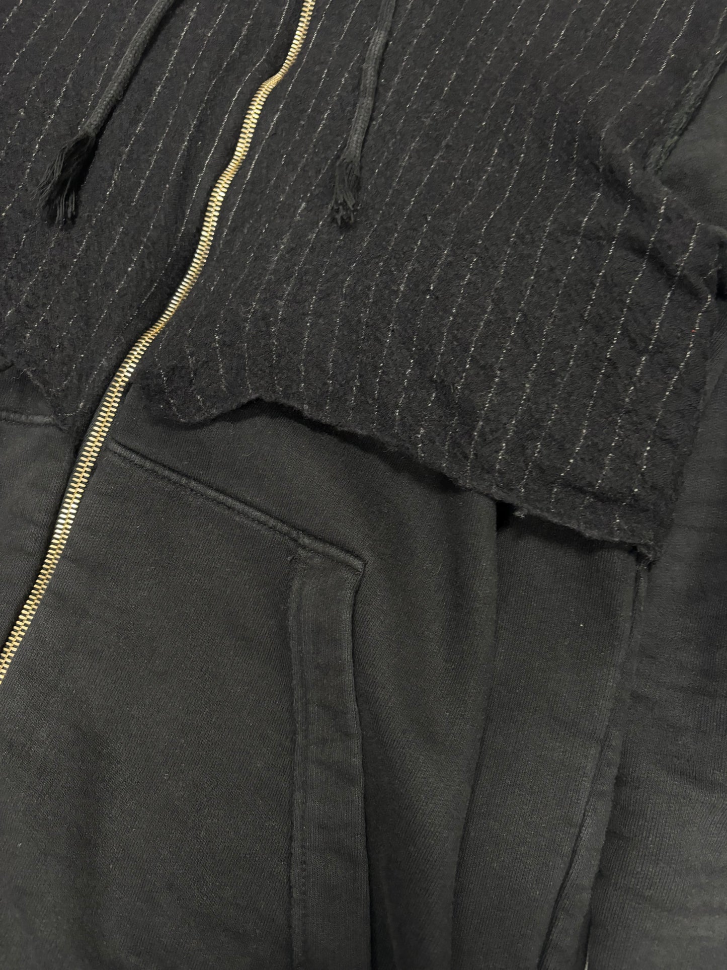 Aganovic Pin Stripe Sliced Zip Hoodie (M)