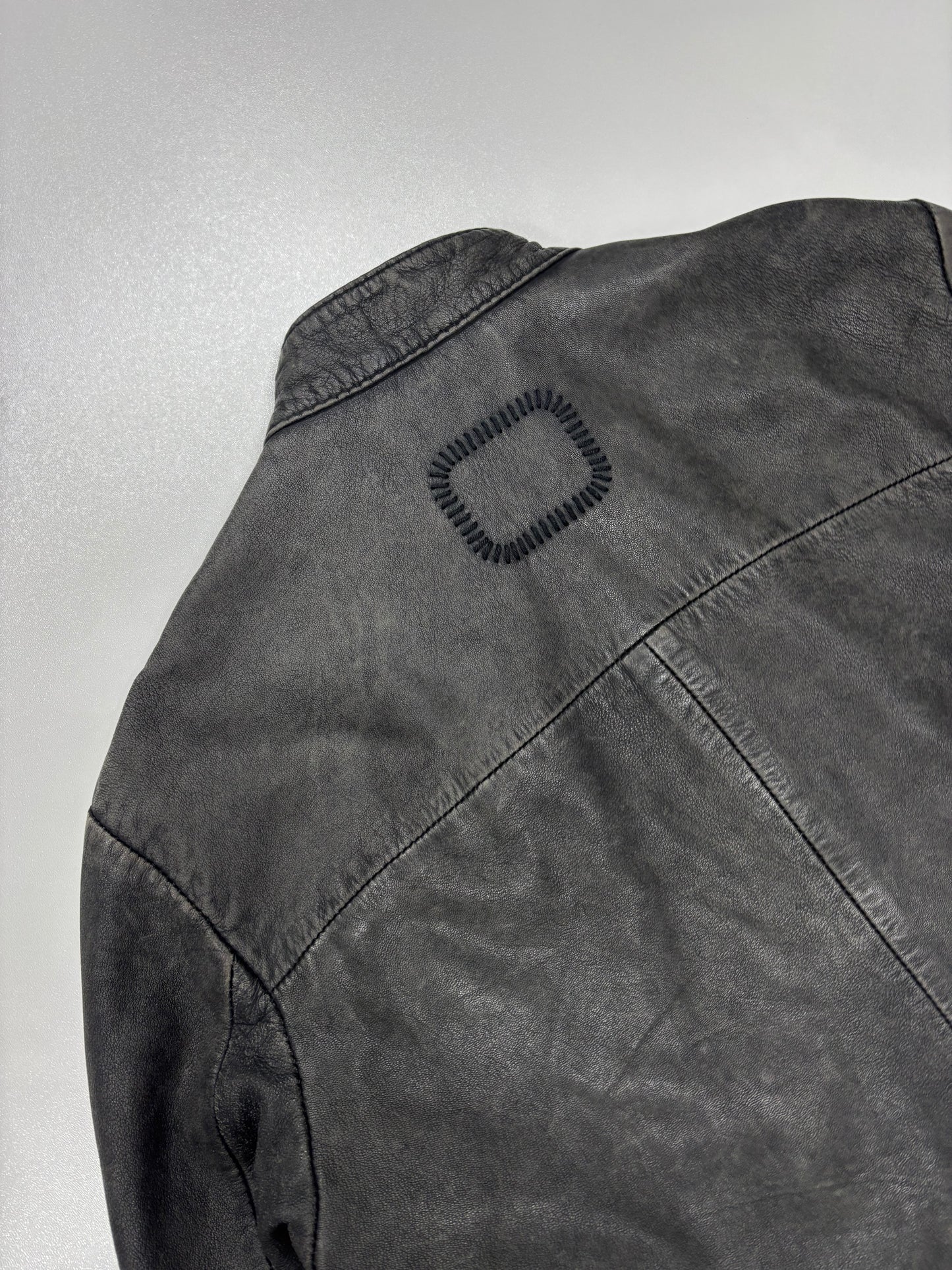 Tigha Faded Tight Fit Leather Jacket (S)