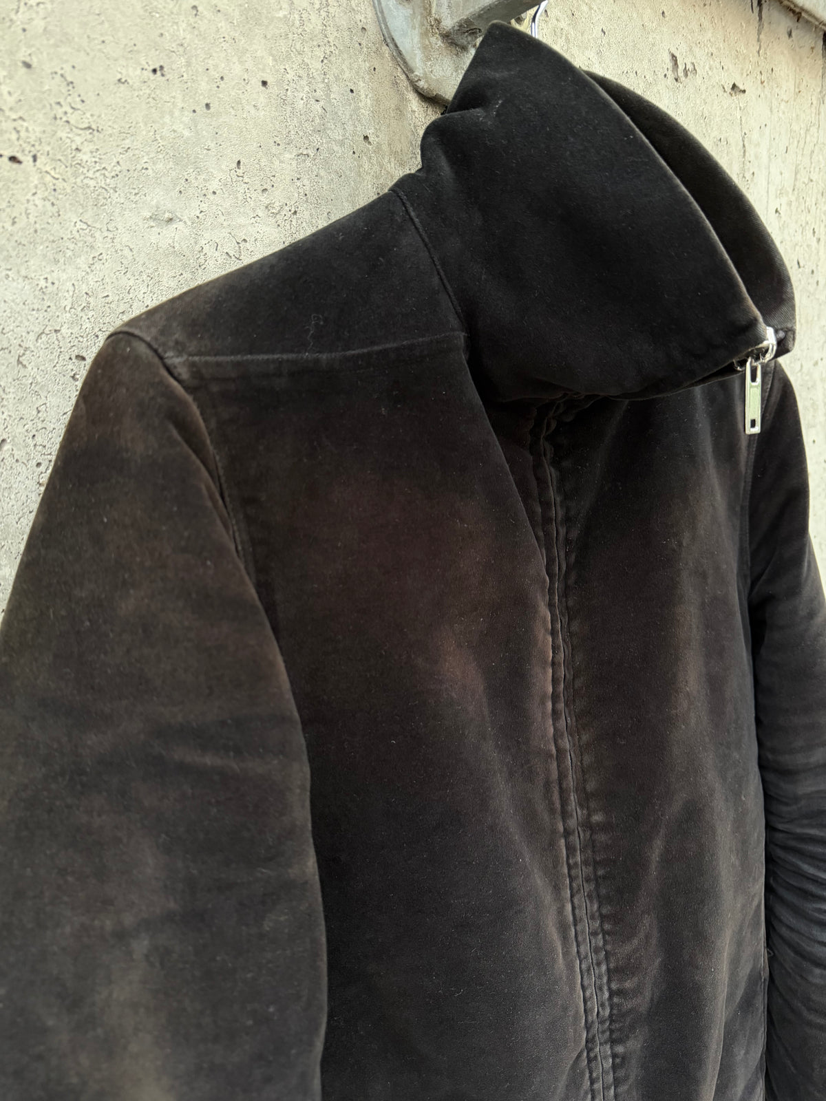 AW/17 Rick Owens Darkshadow Brushed High Collar Zip Jacket (48)