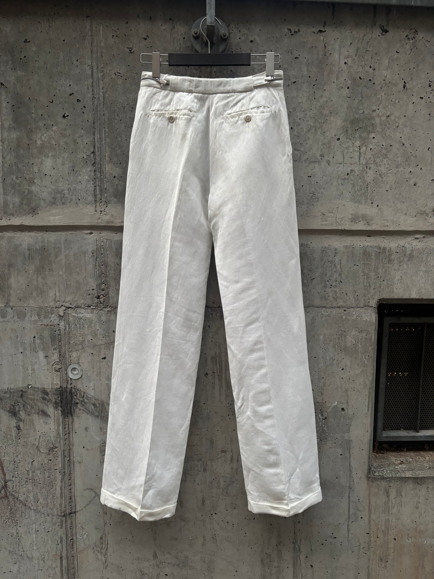 Ann Demeulemeester White Linen Pants (40)