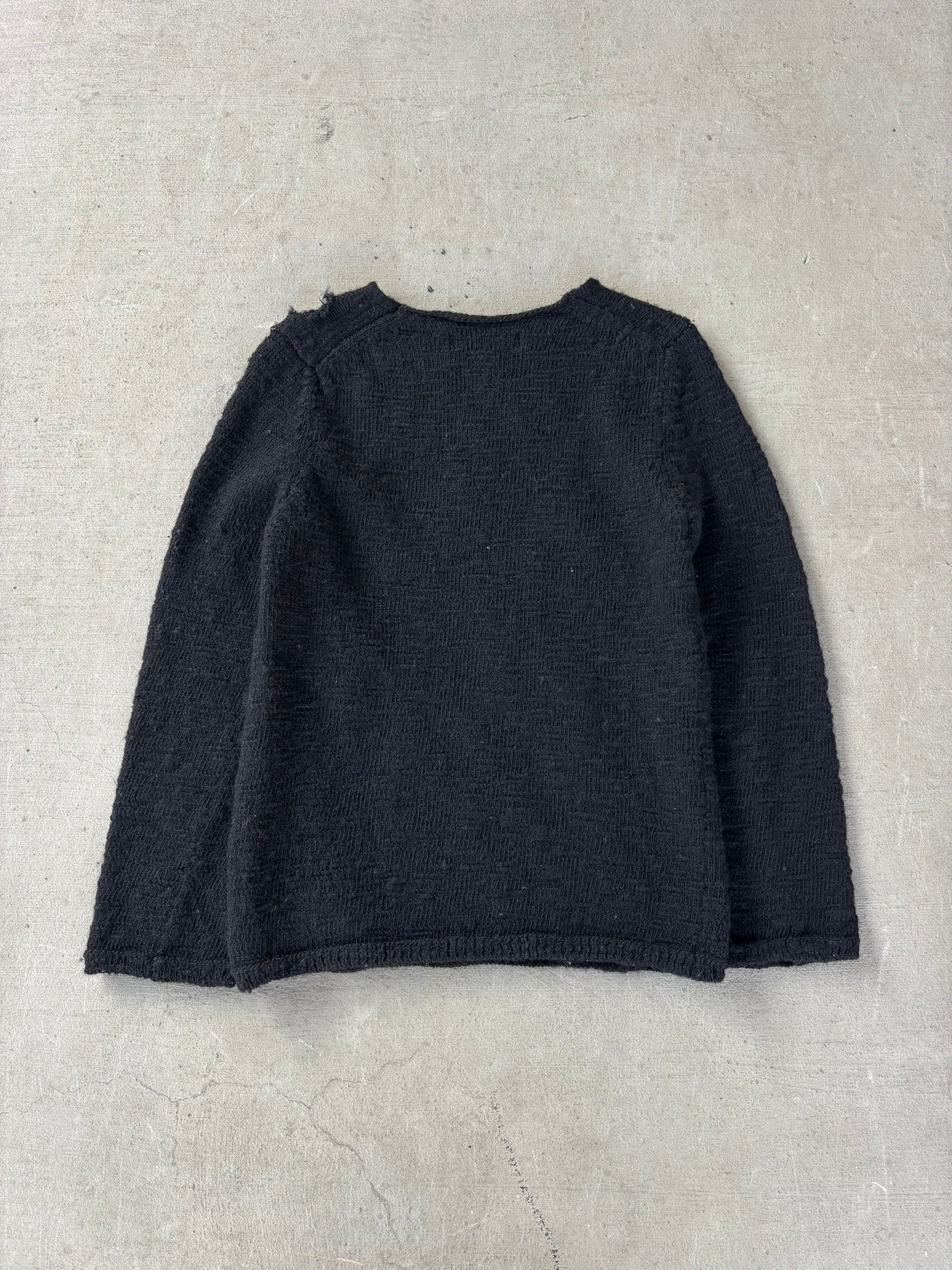 AW23 Comme des Garcons Black Distressed Sweater (XS)