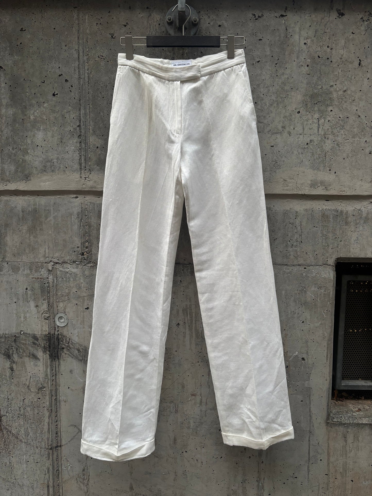 Ann Demeulemeester White Linen Pants (40)