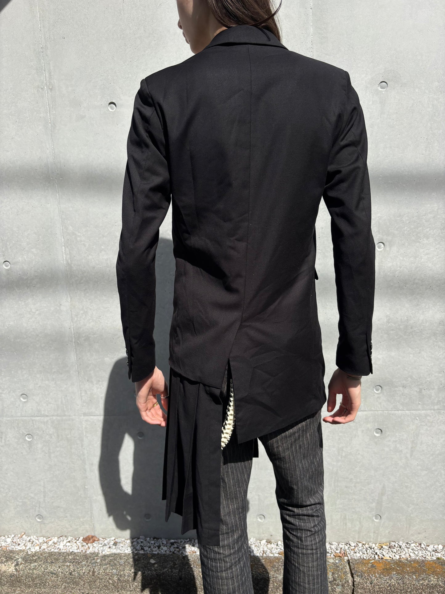 Civarize Asymmetrical Pleated Blazer Coat (S)