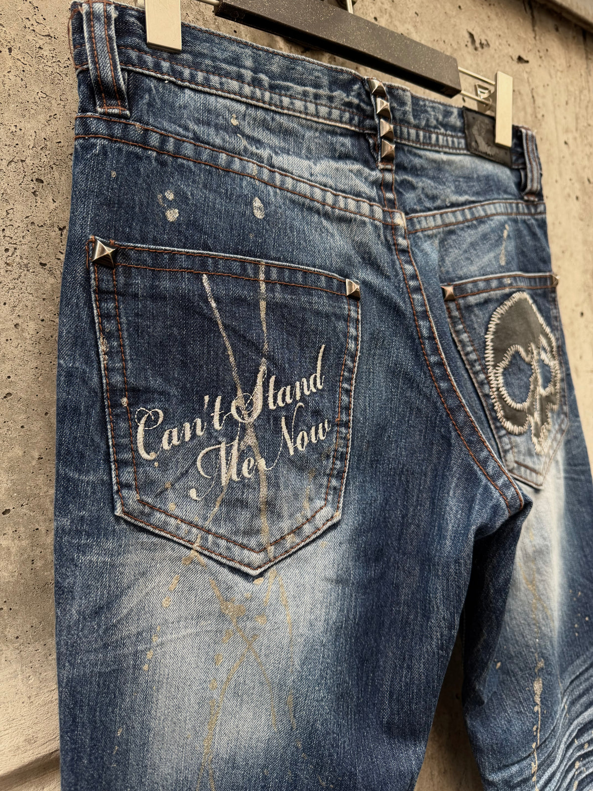 Semantic Design Studded Paint Splatter Denim (M)