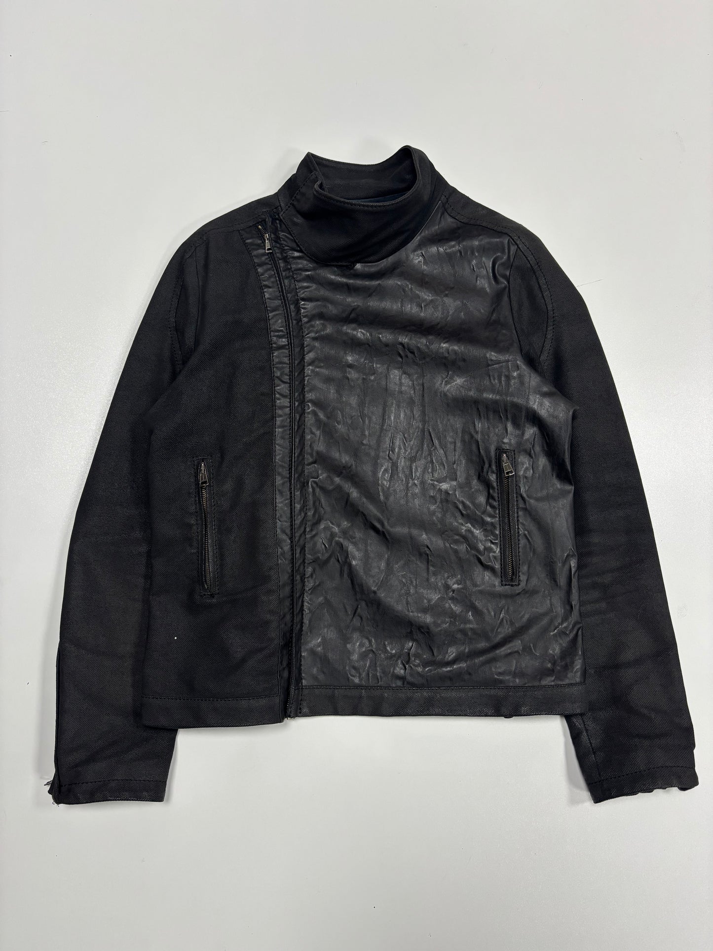 Andrew Mackenzie Waxed Cotton Asymmetrical Collar (L)