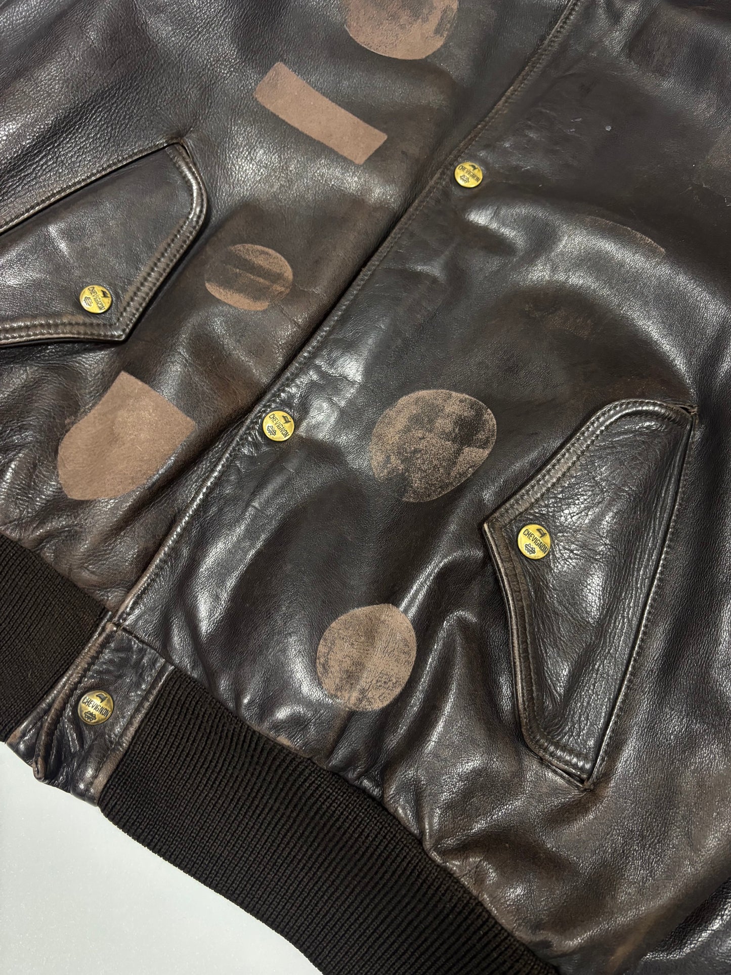 Chevignon Patch Leather Jacket (L)