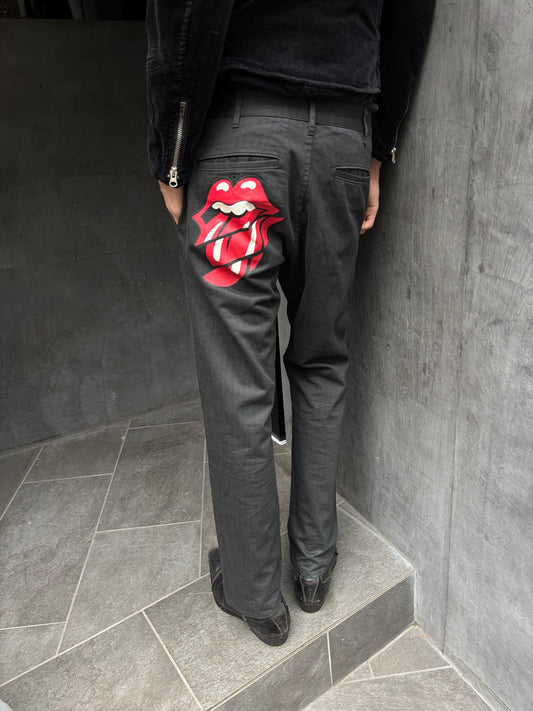AW/2005 Comme des Garçons Homme Plus „Rip & Tongue“ Rolling Stones Cotton Trousers (M)