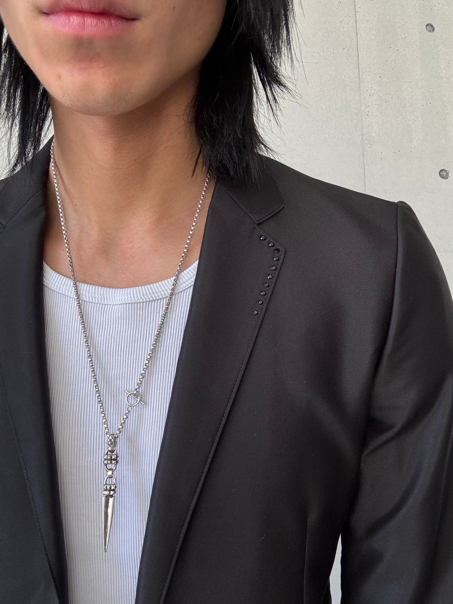 Tornado Mart Shiny Black Rhinestone Blazer (L)