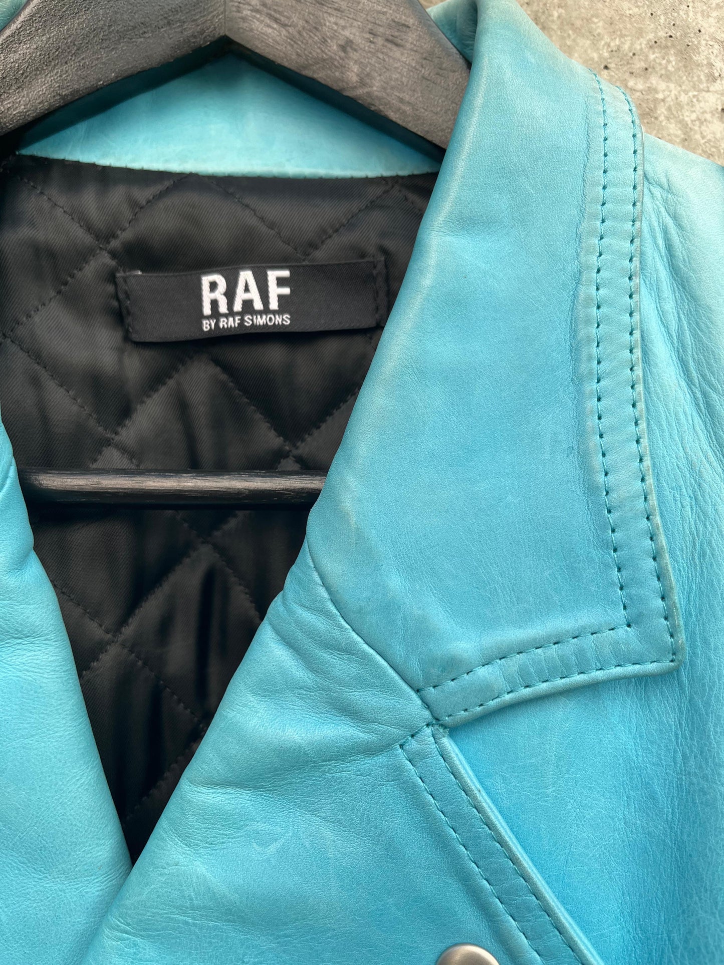 SS/06 Raf by Raf Simons Two Tonal Biker Leather Jacket (M)